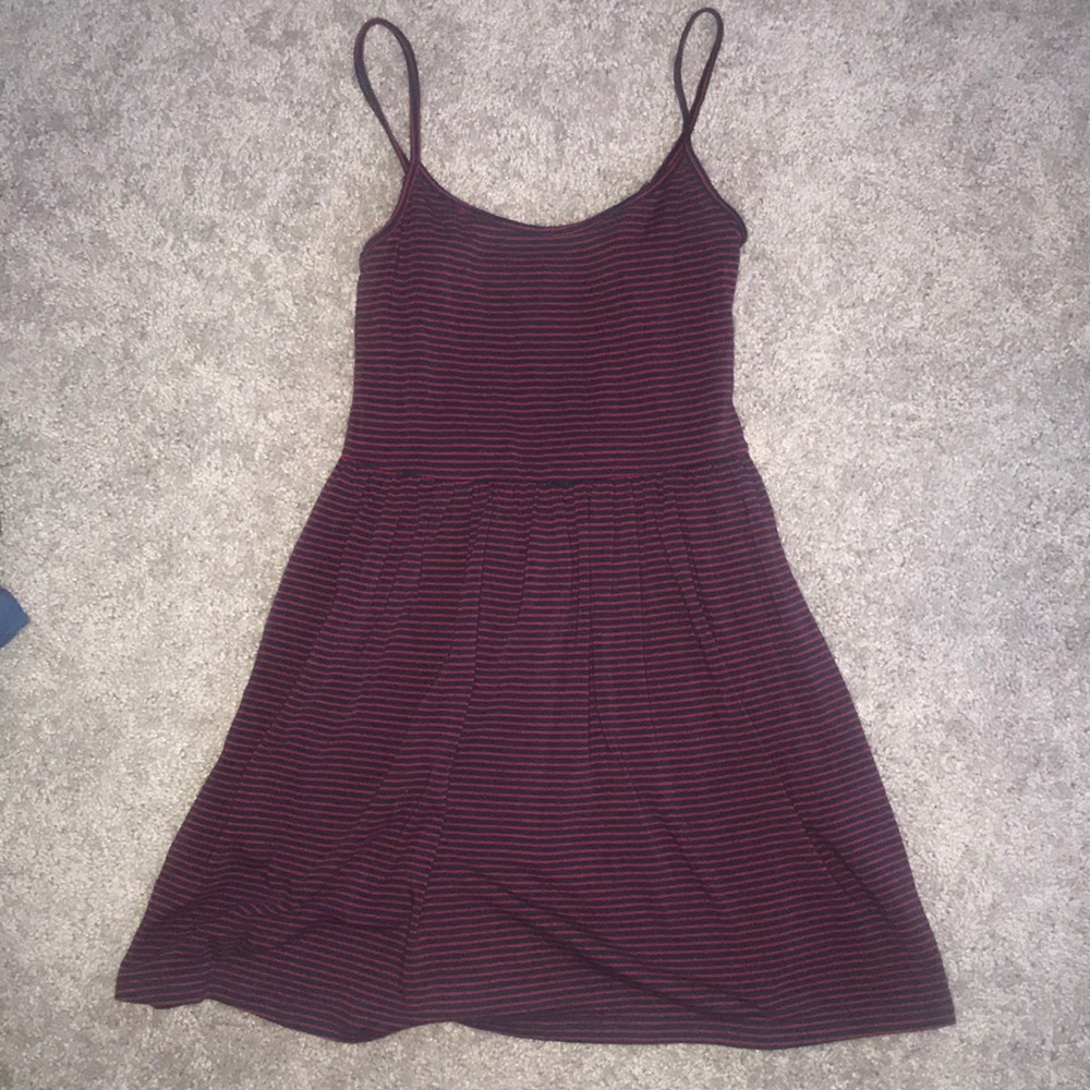 Red and blue striped dress